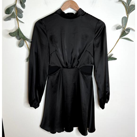 Miss Selfridge Black Long Sleeve Mini Dress LAST CALL - Picture 1 of 6